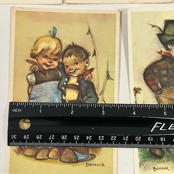 Vintage Lot of 5 Alfred Mainzer “Bonnie” Hummel like Kids Postcards Belgium - Picture 9 of 11